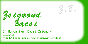 zsigmond bacsi business card